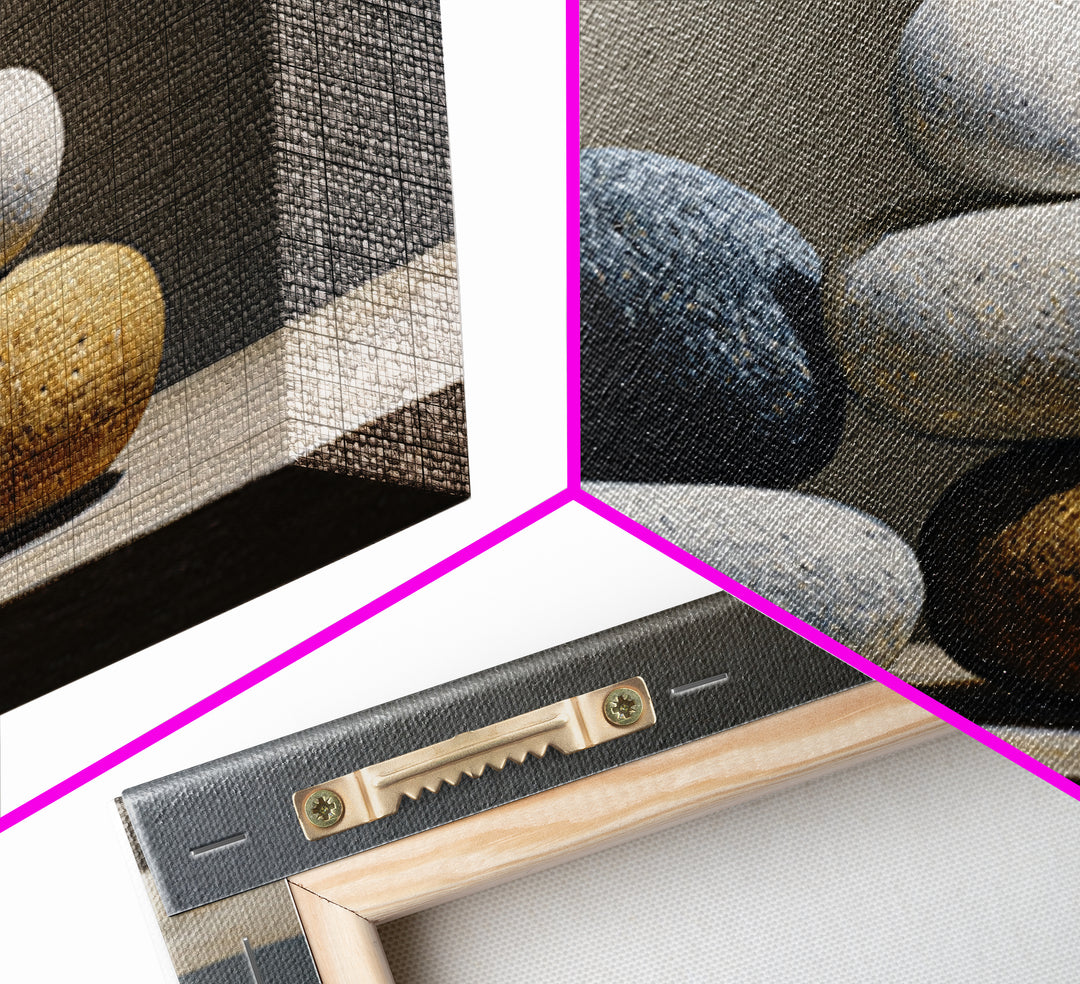 Balanced Stone Composition Framed Canvas Print, Office Art, Digital Wall Art, Office Decor, Fine Art, Focus, Dopamine Decor, OFF-3x2-28