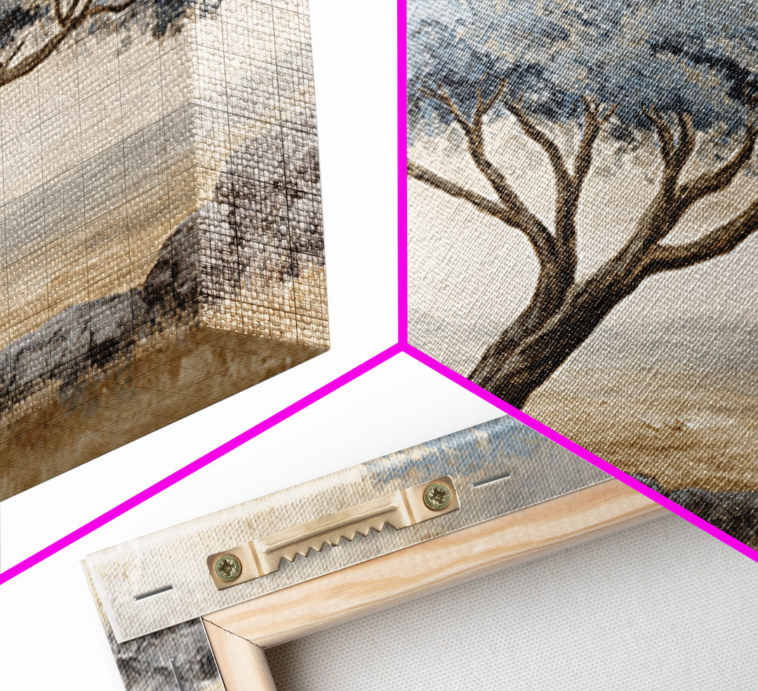 Ink Wash Tree Symbolizing Stability Canvas Print, Office Art, Art Deco, Office Decor, Fine Art, Focus, Bedroom Wall Art, OFF-3x2-42
