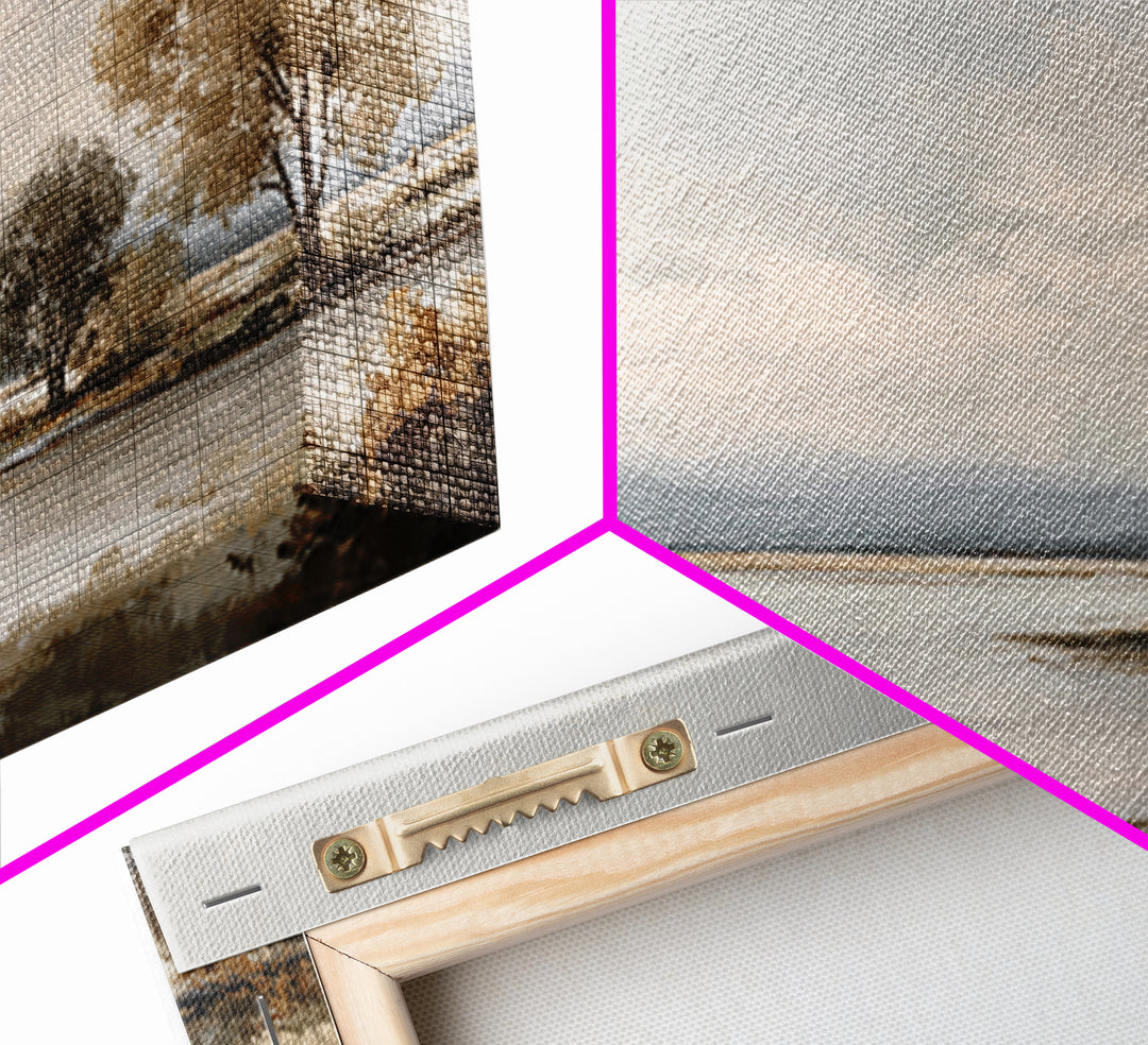 Dignified Neutral Landscape Canvas Print, Office Art, Wall Art, Office Decor, Oil Painting, Focus, Boho, Art Deco, OFF-3x2-83