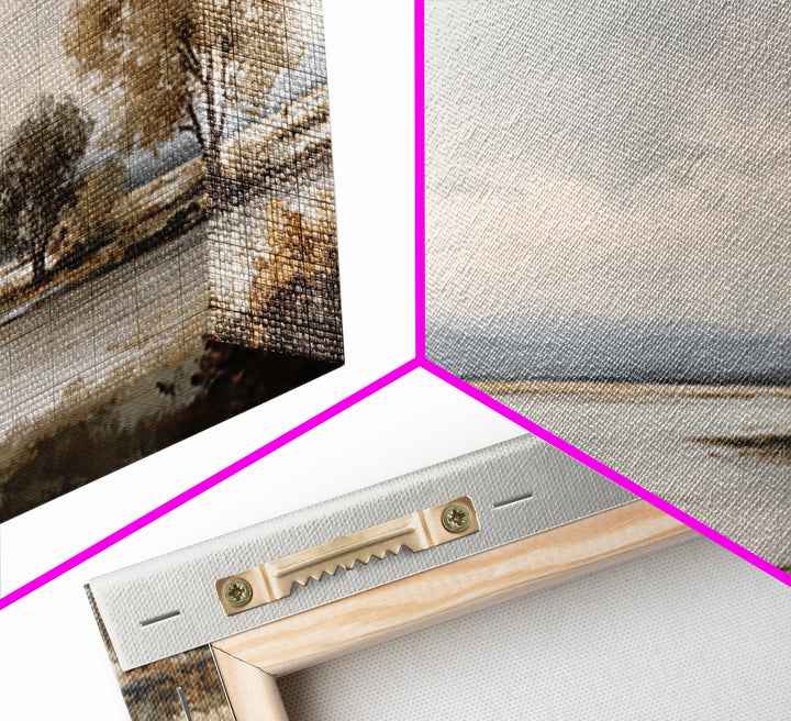 Dignified Neutral Landscape Canvas Print, Office Art, Wall Art, Office Decor, Oil Painting, Focus, Boho, Art Deco, OFF-3x2-83