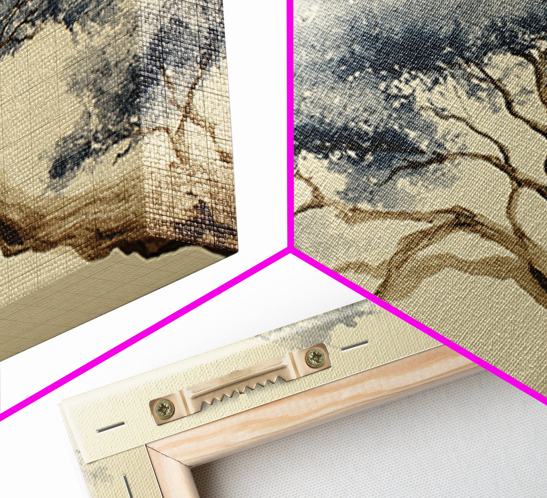 Ink Wash Tree Symbolizing Stability Framed Canvas Print, Office Art, Printable Art, Office Decor, Focus, Neutral Decor, OFF-3x2-90