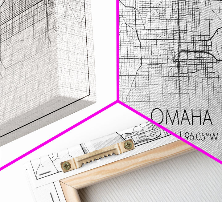 Omaha City Map, Nebraska Art, Map Print, Minimalist Wall Art, Wall Art, Canvas Art, Realtor Thank You, Wall Hanging, Farmhouse Décor