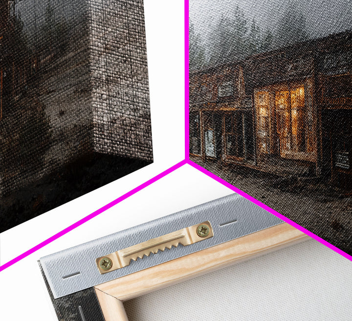 Rustic, Western theme canvas art, ghost town canvas print, wild west saloon art, man cave wall art, living room art, Cowboys