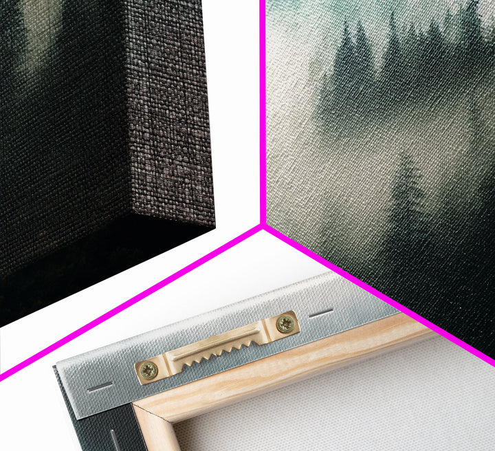 Foggy Forest wall art, relaxing art, zen art, framed canvas print, foggy landscape, trendy decor