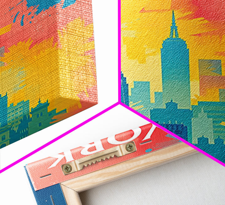 New York Travel Poster, Framed Canvas Print, High Contrast City Poster, New York Art Print, Fine Art Print, Living Room Wall Art