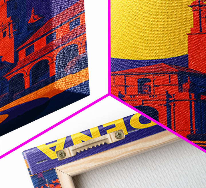 Pasadena Travel Poster, Framed Canvas Print, Vibrant Retro Travel Art, Pasadena Poster Print, Vintage City Art, Vintage Travel Art