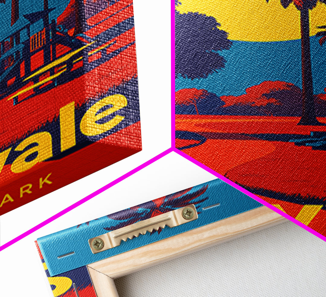 Sunnyvale California Travel Poster, Framed Canvas Print, Bold Pop Art Poster, Sunnyvale Travel Art, Vintage City Poster, Travel Poster Art