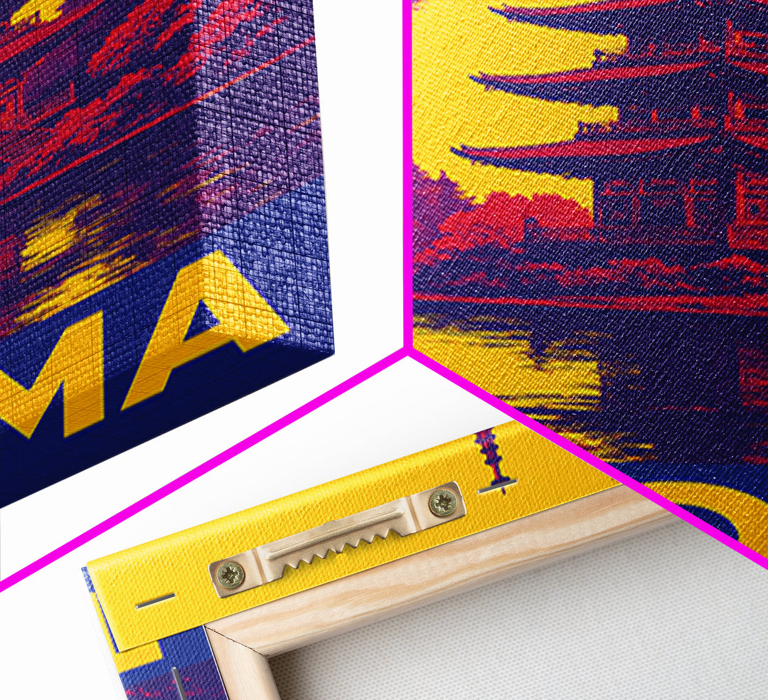 Tacoma Travel Poster, Framed Canvas Print, High Contrast City Poster, Tacoma Poster Print, Vintage City Poster, City Illustration