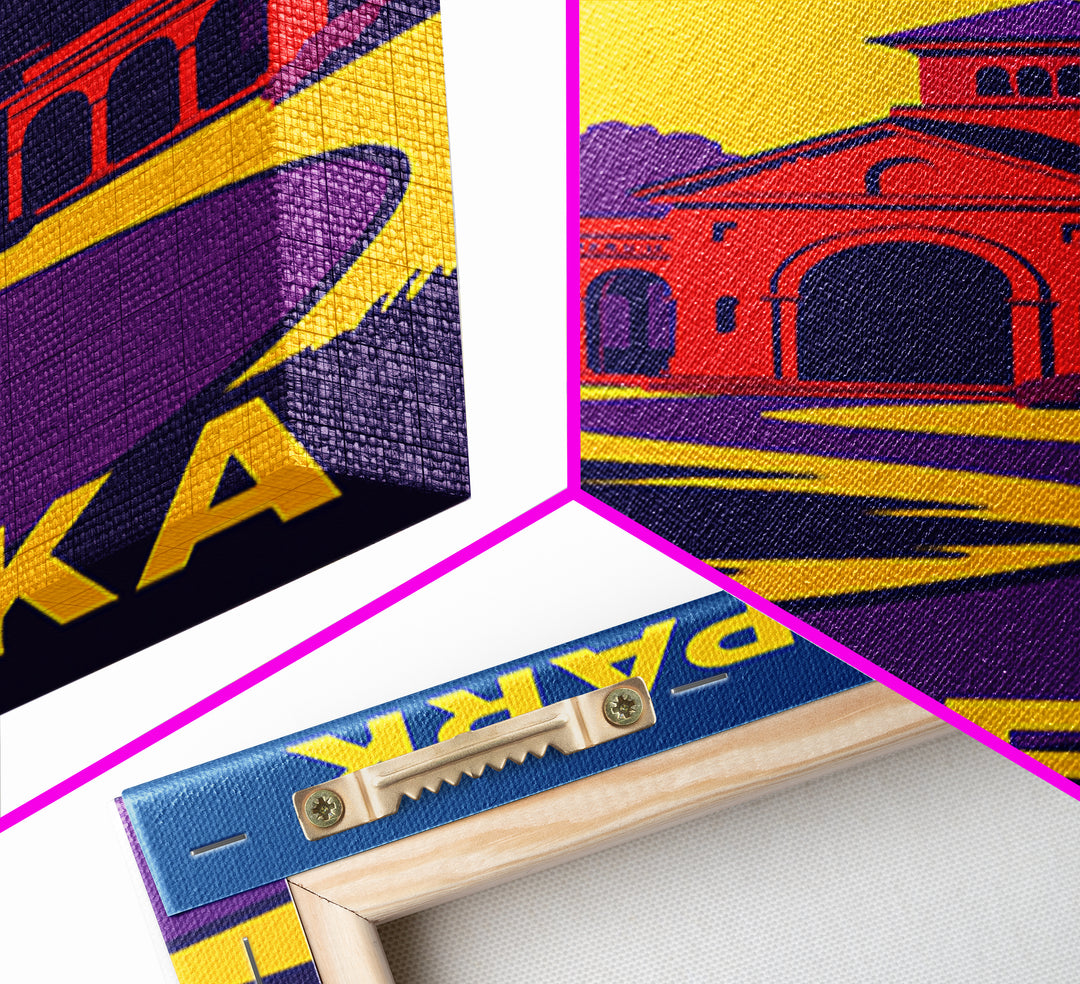 Topeka Travel Poster, Canvas Print, Vibrant Retro Travel Art, Topeka Travel Art, Travel Wall Art, Travel Poster Set, Home Office Decor