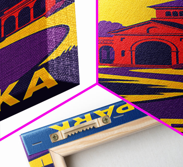 Topeka Travel Poster, Canvas Print, Vibrant Retro Travel Art, Topeka Travel Art, Travel Wall Art, Travel Poster Set, Home Office Decor