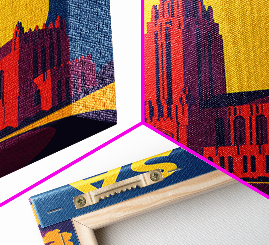Tulsa Oklahoma Travel Poster, Canvas Print, Colorful Graphic Wall Art, Tulsa Poster Print, Travel Print, City Illustration, Travel Art Print