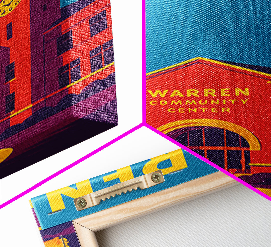 Warren Michigan Travel Poster, Canvas Print, High Contrast City Poster, Warren City Art, City Art Print, Wall Art, City Travel Prints