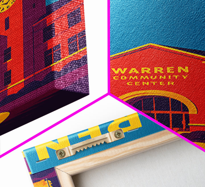 Warren Michigan Travel Poster, Canvas Print, High Contrast City Poster, Warren City Art, City Art Print, Wall Art, City Travel Prints