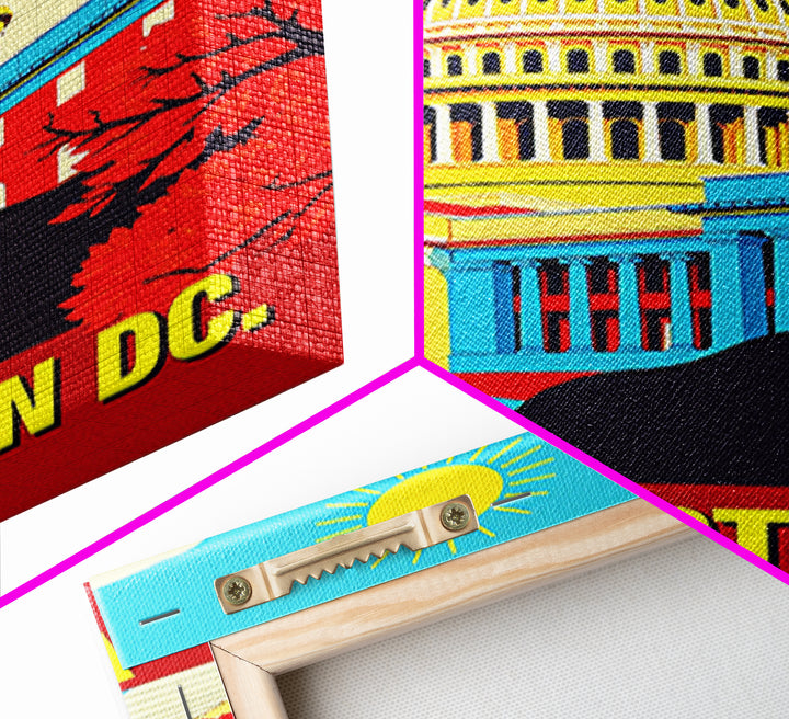 Washington Travel Poster, Canvas Print, Bold Pop Art Poster, Washington Wall Art, Travel Art Print, Travel Wall Art, Wanderlust Decor