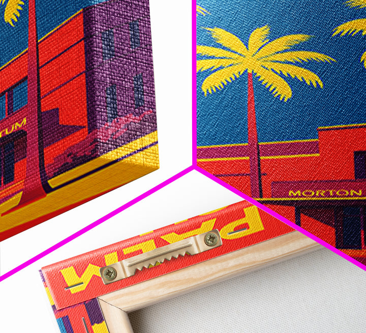 West Palm Beach Florida Travel Poster, Canvas Print, Vibrant Retro Travel Art, West Palm Beach Travel Art, Vintage City Art