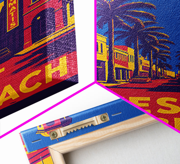 West Palm Beach Travel Poster, Framed Canvas Print, Colorful Graphic Wall Art, West Palm Beach Wall Art, Gift For Travelers, Travel Print