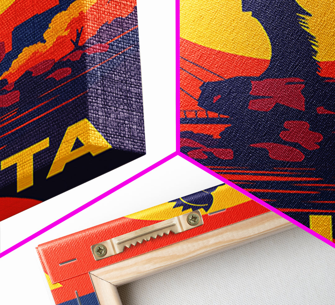 Wichita Kansas Travel Poster, Canvas Print, Vibrant Retro Travel Art, Wichita City Art, Mid Century Wall Art, Travel Print, Poster Print