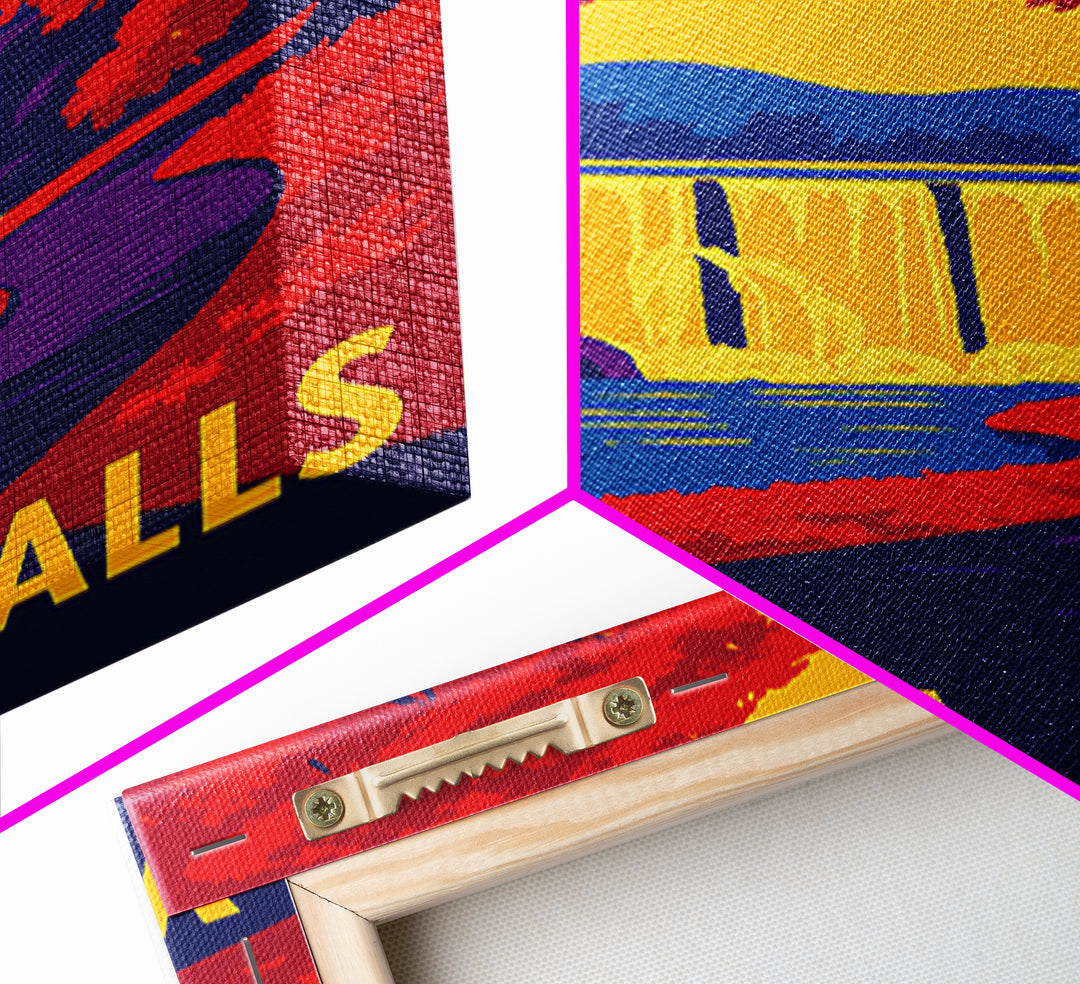 Wichita Falls Travel Poster, Framed Canvas Print, Vibrant Retro Travel Art, Wichita Falls Poster Print, Travel Wall Art, Retro Travel Print