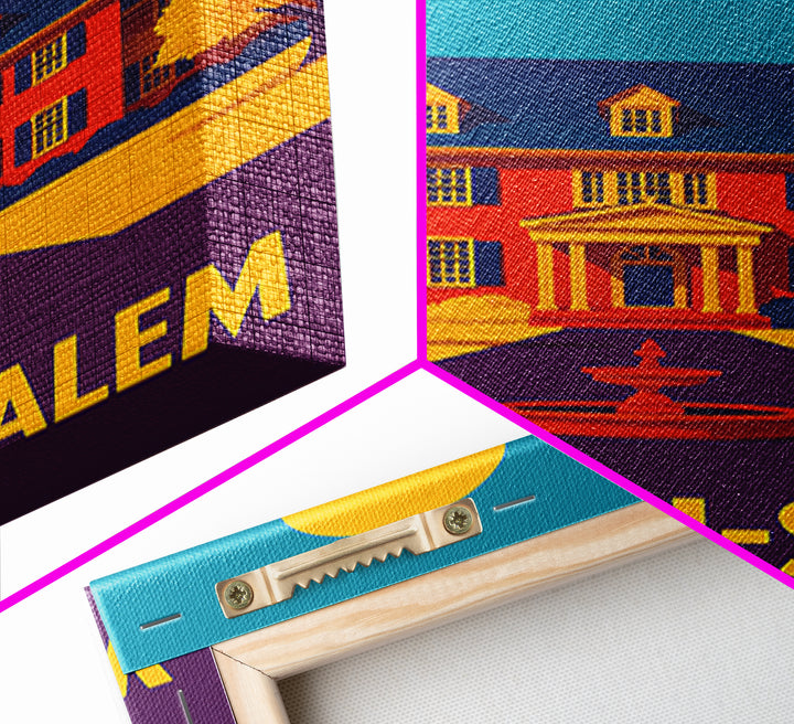 Winston Salem Travel Poster, Canvas Print, Colorful Graphic Wall Art, Winston Salem Travel Art, Travel Poster Set, Modern Wall Decor