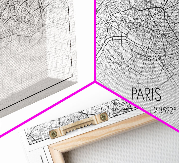 Paris City Map, France Art, Map Print, Minimalist Wall Art, Wall Art, Canvas Art, European Art, Dorm Room Wall Art, Gift For Traveler
