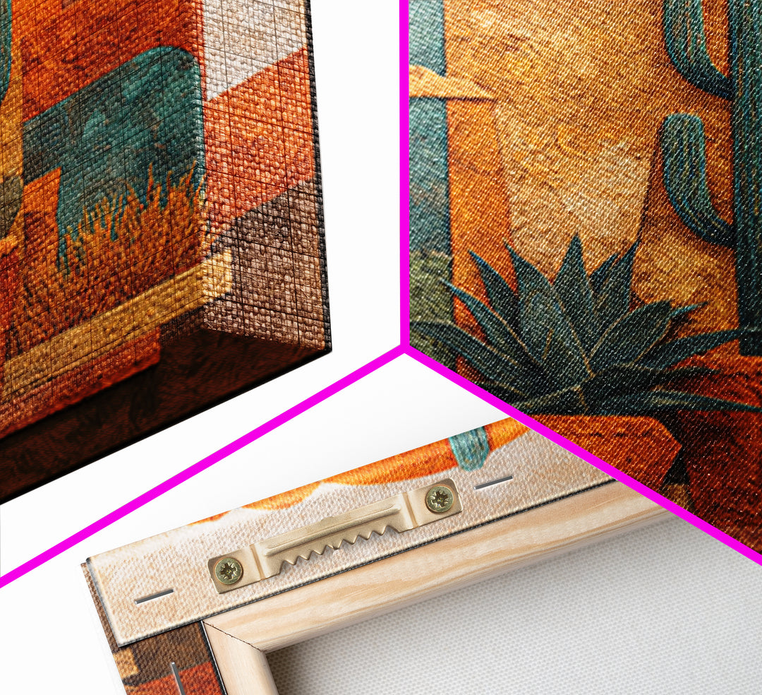 Cactus and Agave Framed Canvas Print, Patio Art, Garden Decor, Patio Decor, Oil Painting, Outdoor, Beach Art, Beach House Decor, PAT-1x1-28