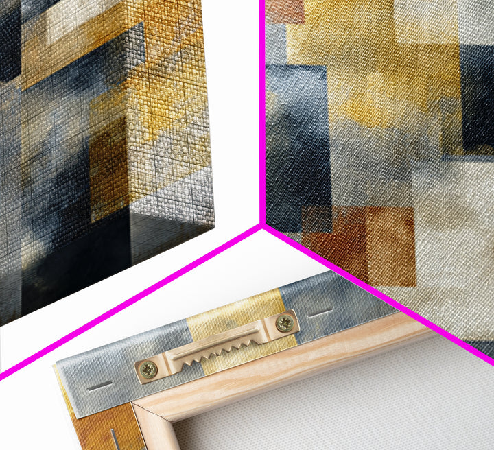 Warm Geometric Tile Pattern Framed Canvas Print, Patio Art, Yard Decor, Patio Decor, Fine Art, Outdoor, Luxury Decor, PAT-1x1-72