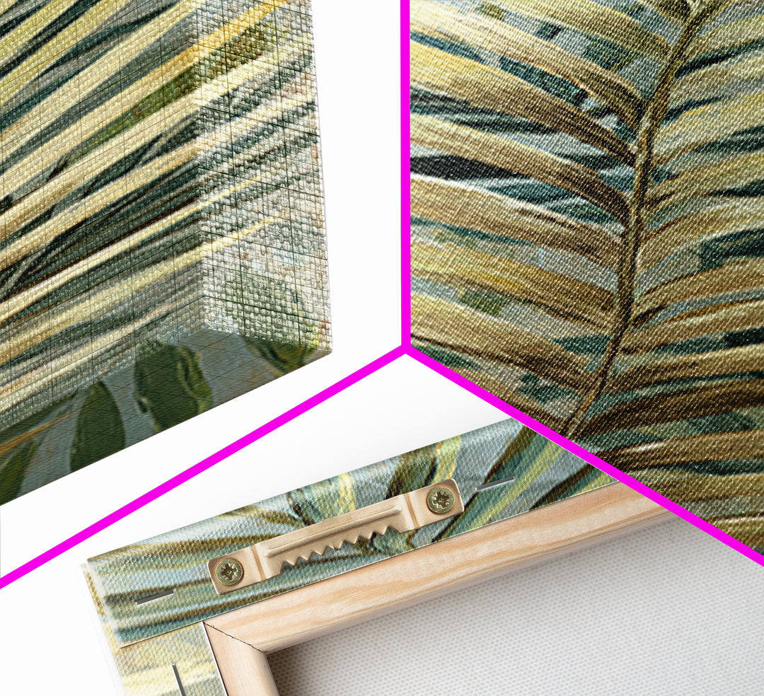 Tropical Palm Fronds Canvas Print, Patio Art, Statement Artwork, Patio Decor, Fine Art, Outdoor, Outdoor Decor, Metal Wall Art, PAT-1x3-13