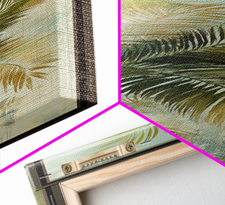 Tropical Palm Fronds Canvas Print, Patio Art, Statement Artwork, Patio Decor, Fine Art, Outdoor, Outdoor Decor, Metal Wall Art, PAT-1x3-37