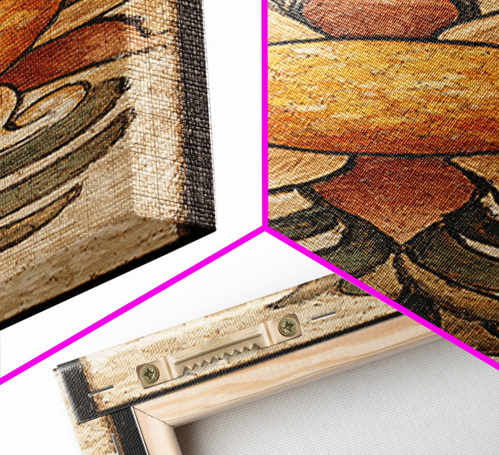 Sun Motif with Warm Terracotta Rays Framed Canvas Print, Patio Art, Patio Cushions, Patio Decor, Oil Painting, Outdoor, PAT-1x3-54