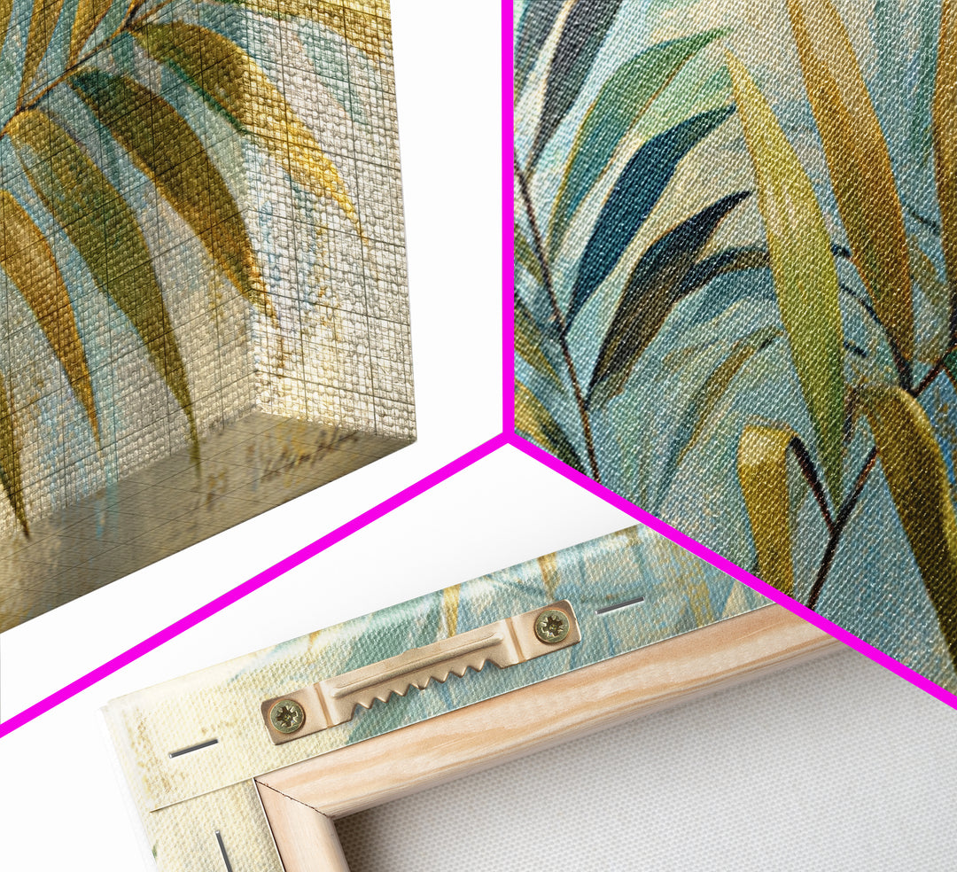 Tropical Palm Fronds Canvas Print, Patio Art, Wall Art, Patio Decor, Oil Painting, Outdoor, Outdoor Wall Decor, Floral Wall Art, PAT-2x1-21
