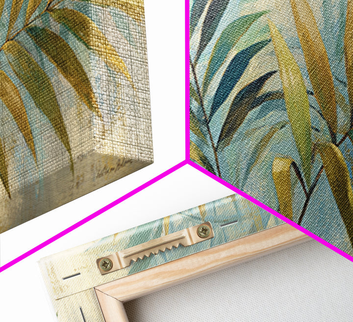 Tropical Palm Fronds Canvas Print, Patio Art, Wall Art, Patio Decor, Oil Painting, Outdoor, Outdoor Wall Decor, Floral Wall Art, PAT-2x1-21