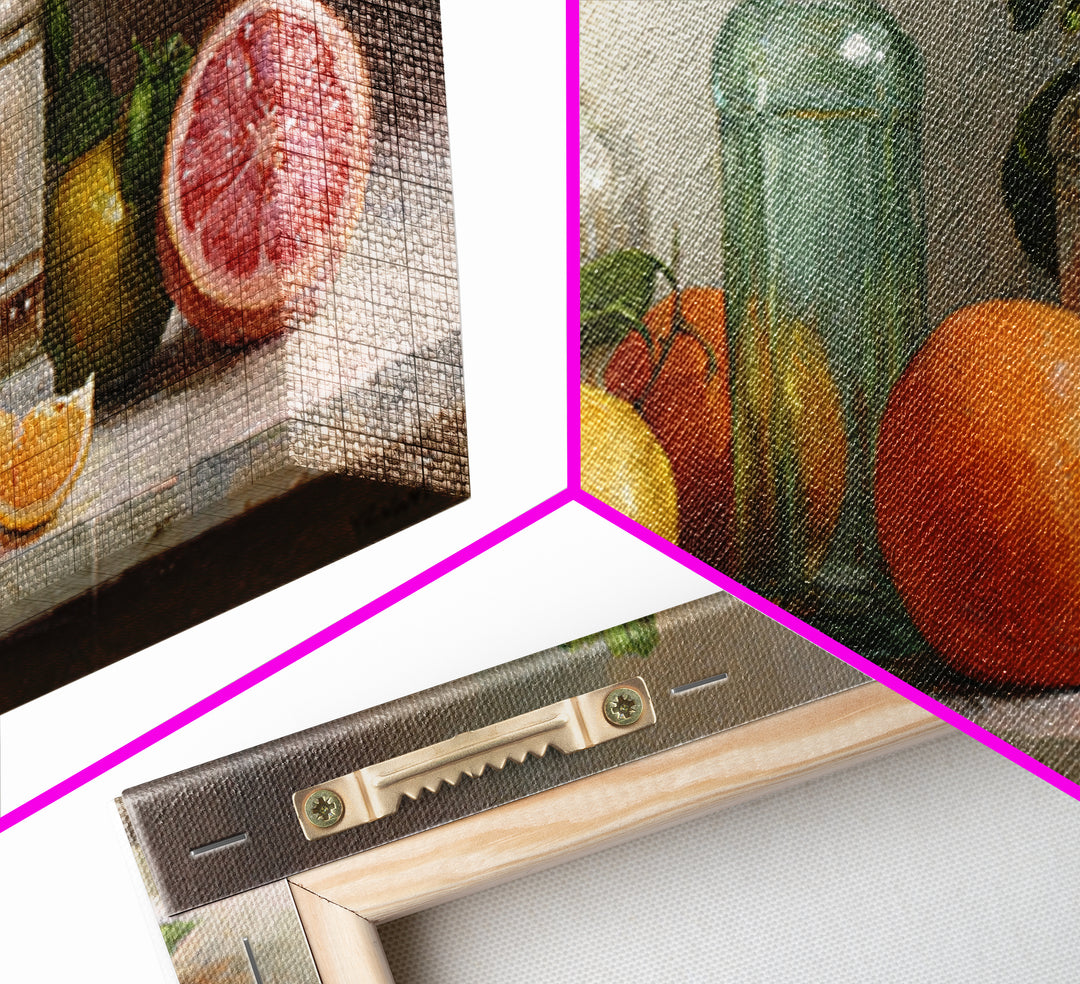 Outdoor Citrus Still Life Framed Canvas Print, Patio Art, Home Decor, Patio Decor, Fine Art, Outdoor, Floral Wall Art, PAT-2x1-25
