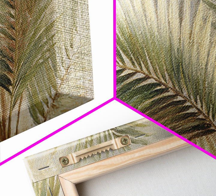 Tropical Palm Fronds Canvas Print, Patio Art, Metal Art, Patio Decor, Outdoor, Patio Cushions, Yard Decor, Mixed Media Art, PAT-2x1-69