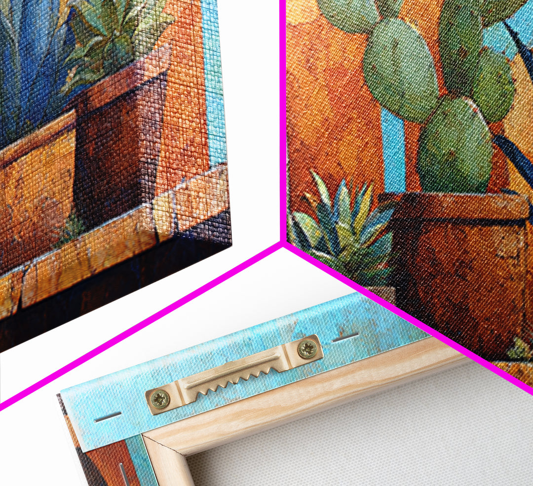 Cactus and Agave Framed Canvas Print, Patio Art, Outdoor Wall Art, Patio Decor, Fine Art, Outdoor, Porch Decor, Floral Art, PAT-2x1-72