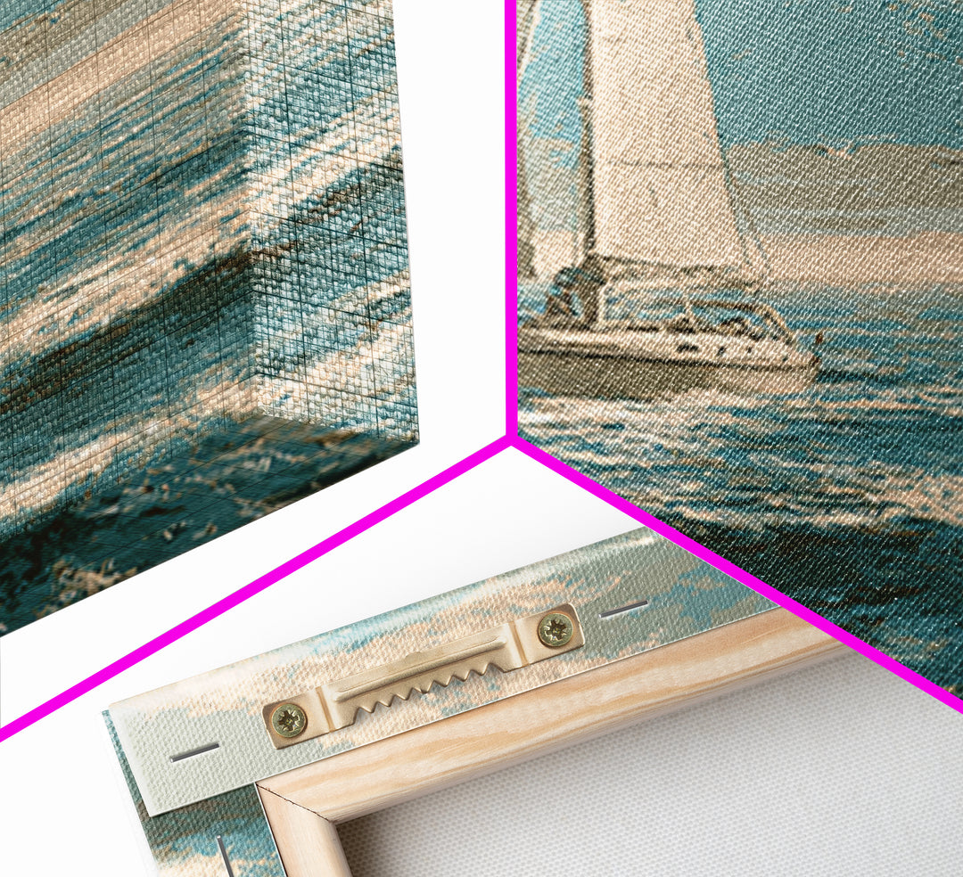 Sailboat on a Breezy Summer Horizon Canvas Print, Patio Art, Wall Hanging, Patio Decor, Oil Painting, Outdoor, Beach Art, PAT-2x3-71
