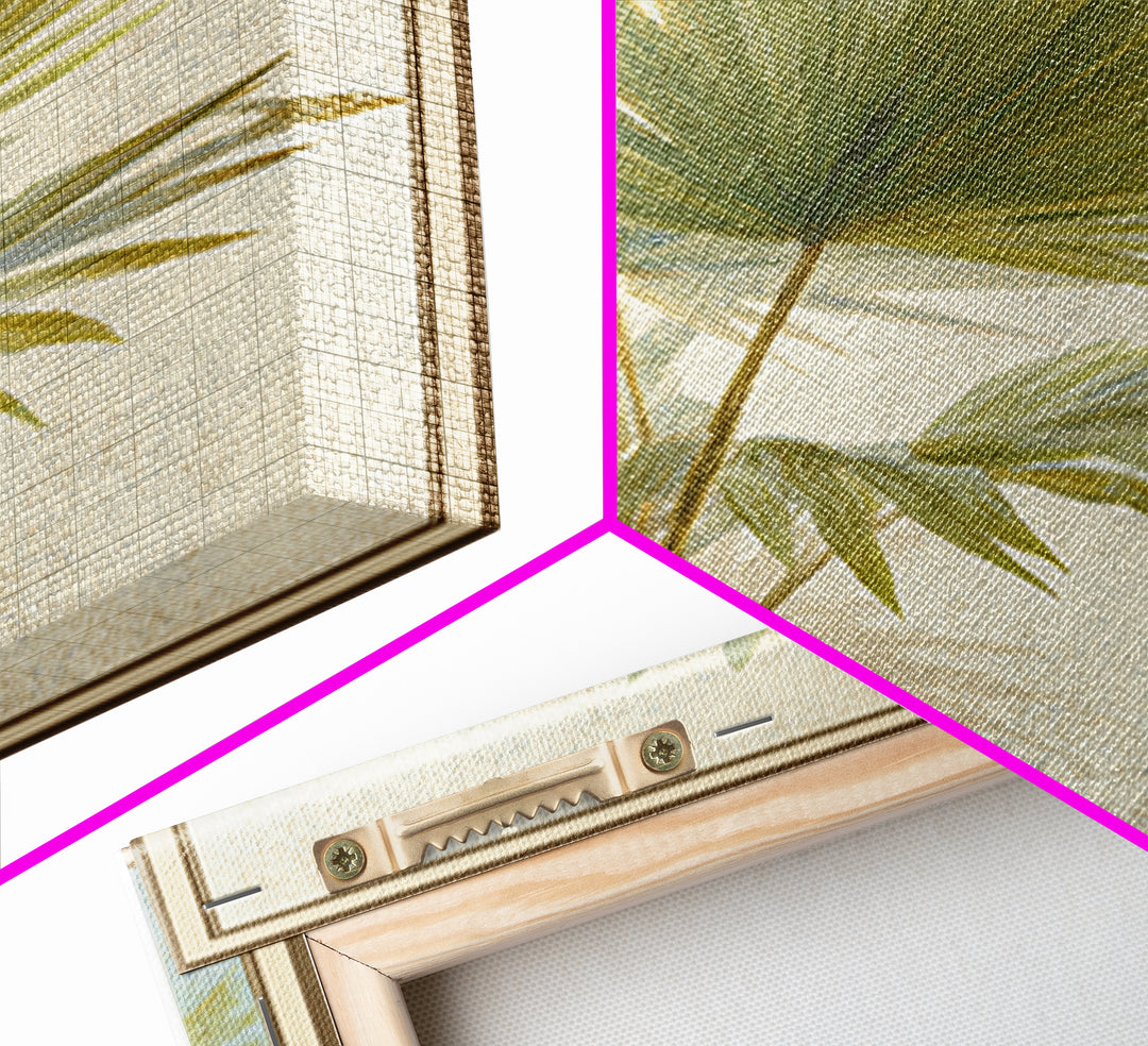 Tropical Palm Fronds Canvas Print, Patio Art, Floral Wall Art, Patio Decor, Oil Painting, Outdoor, Mixed Media Art, PAT-2x3-81