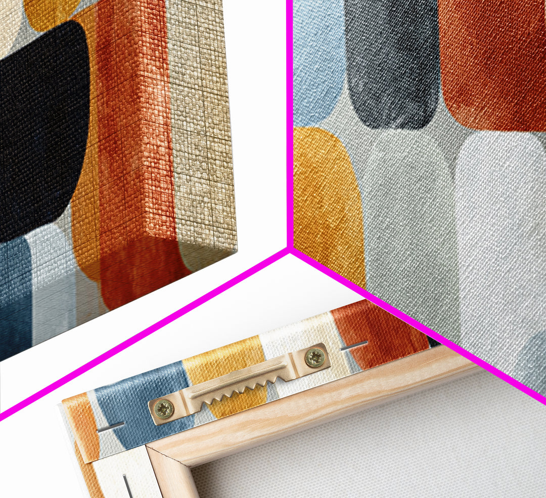 Warm Geometric Tile Pattern Canvas Print, Patio Art, Beach Art, Patio Decor, Abstract Art, Outdoor, Neutral Decor, Modern Decor, PAT-3x1-16