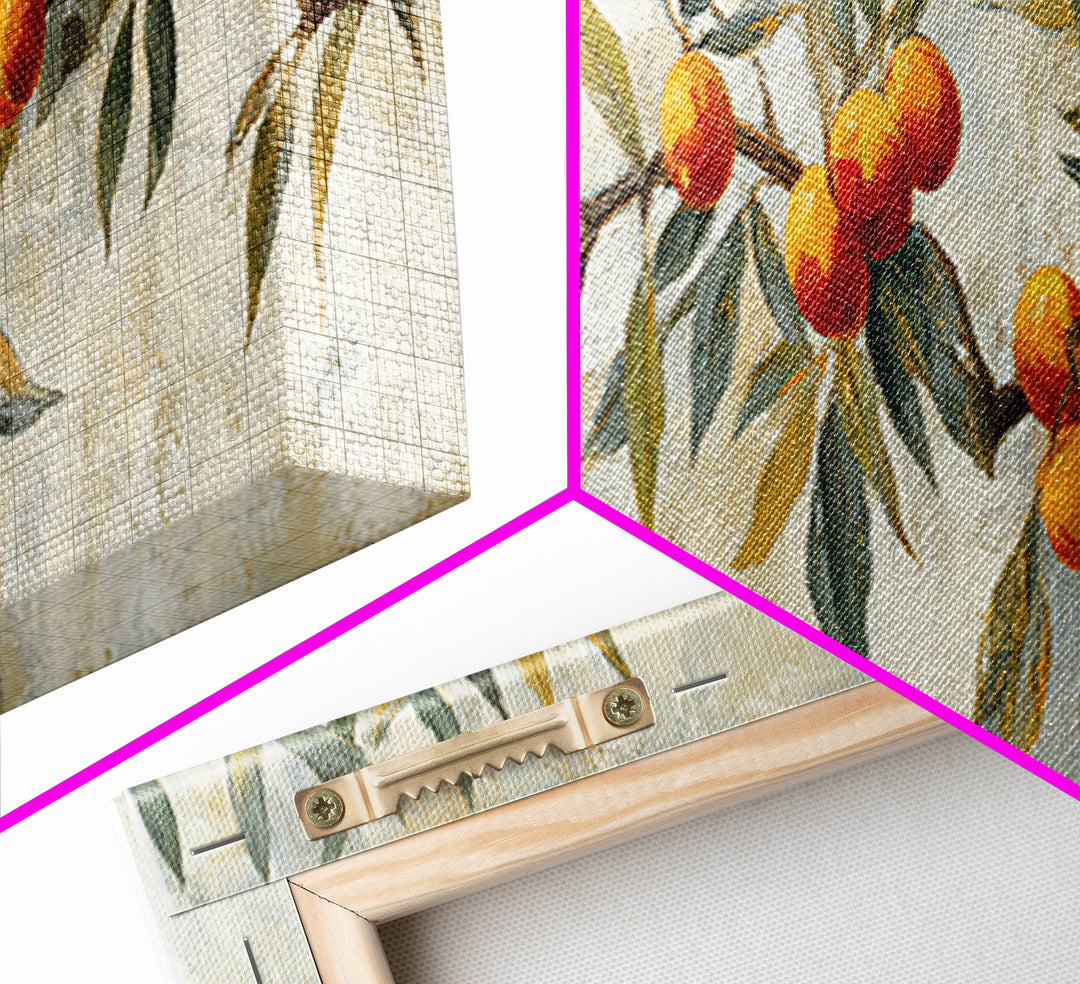 Orange Tree Branch Canvas Print, Patio Art, Garden Art, Patio Decor, Oil Painting, Outdoor, Beach House Decor, Porch Decor, PAT-3x1-38