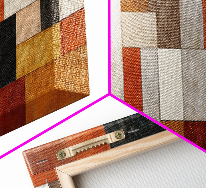 Warm Geometric Tile Pattern Canvas Print, Patio Art, Gallery Decor, Patio Decor, Fine Art, Outdoor, Contemporary Art, PAT-3x1-40