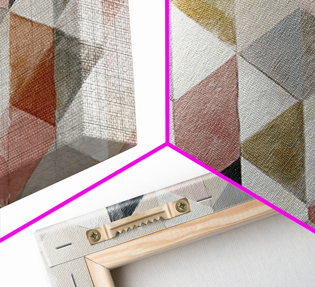 Warm Geometric Tile Pattern Canvas Print, Patio Art, Bar Art, Patio Decor, Fine Art, Outdoor, Outdoor Art, Gallery Decor, PAT-3x2-52