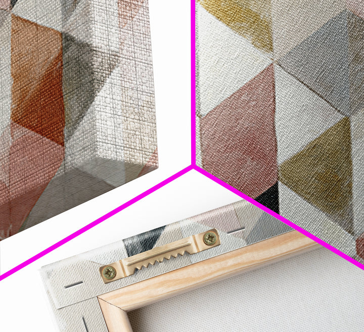 Warm Geometric Tile Pattern Canvas Print, Patio Art, Bar Art, Patio Decor, Fine Art, Outdoor, Outdoor Art, Gallery Decor, PAT-3x2-52