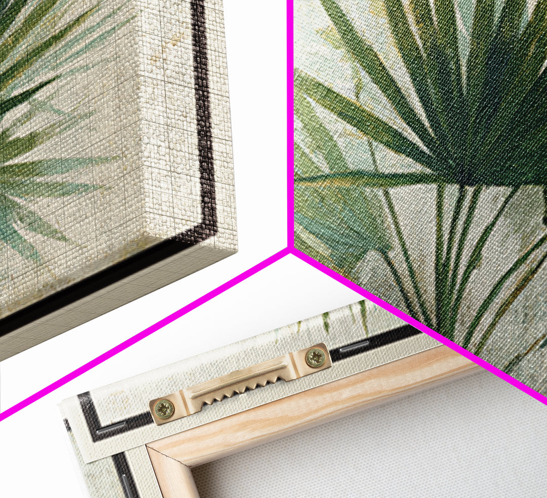 Tropical Palm Fronds Framed Canvas Print, Patio Art, Gallery Decor, Patio Decor, Fine Art, Outdoor, Contemporary Art, PAT-3x2-77