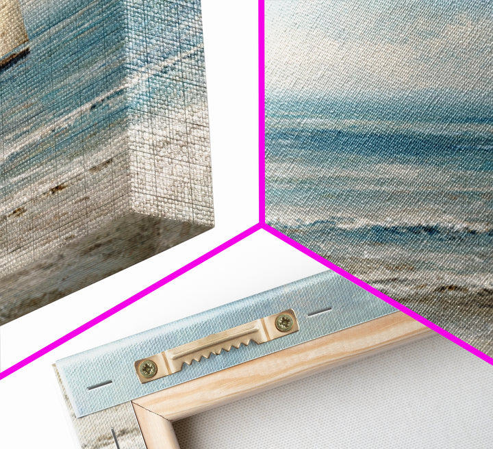 Sailboat on a Breezy Summer Horizon Framed Canvas Print, Patio Art, Wall Decor, Patio Decor, Fine Art, Outdoor, Coastal Decor, PAT-3x2-91