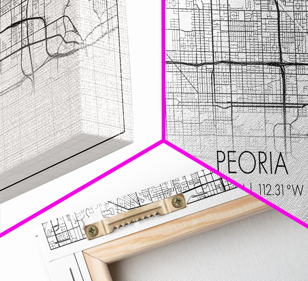 Peoria City Map, Arizona Art, Map Print, Minimalist Wall Art, Wall Art, Canvas Art, Trendy Wall Art, Moving Gift, Boys Bedroom Décor, Prints