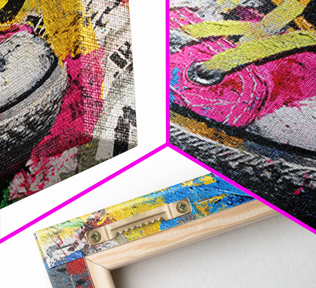 Sneaker Closeup in Bright Pop Colors Framed Canvas Print, Pop Art, Mexican Art, Living Room Decor, Oil Painting, Pop, POP-1x1-43