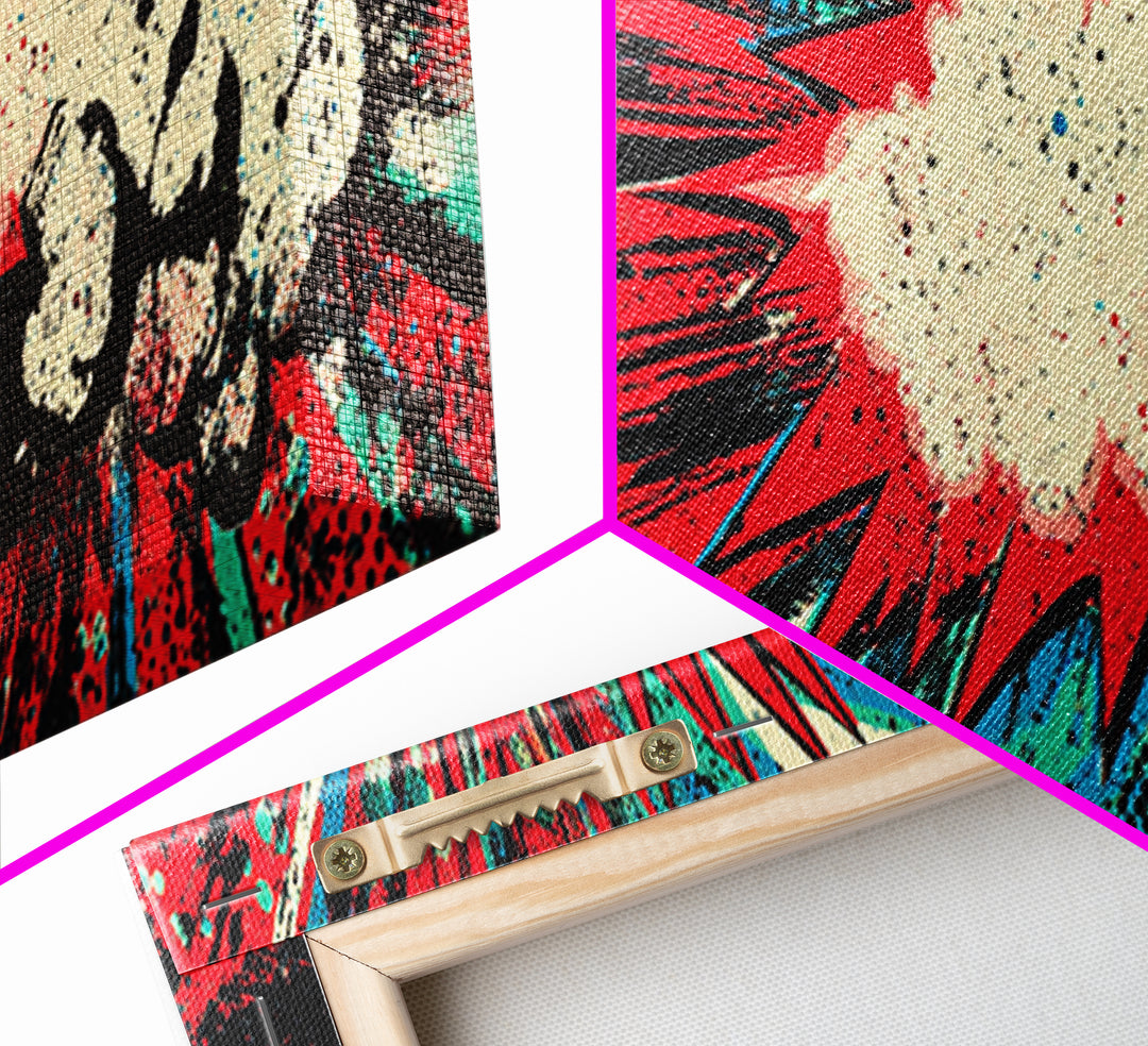 Exploding Starburst Shapes Without Text Framed Canvas Print, Pop Art, Portrait, Living Room Decor, Fine Art, Pop, Graffiti Art, POP-3x1-74