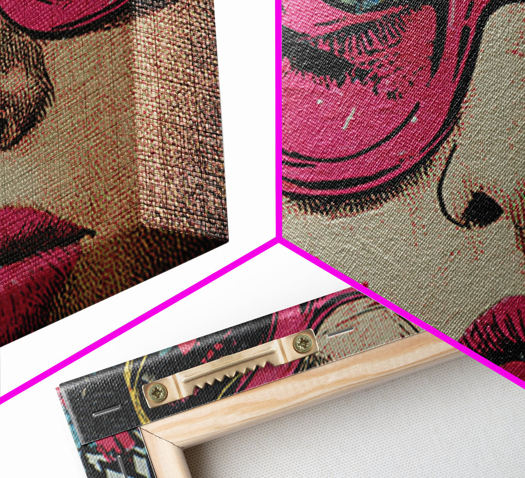 Glamorous Sunglasses Face Canvas Print, Pop Art, Original Art, Living Room Decor, Pop, Original Artwork, Football Wall Art, POP-3x2-12