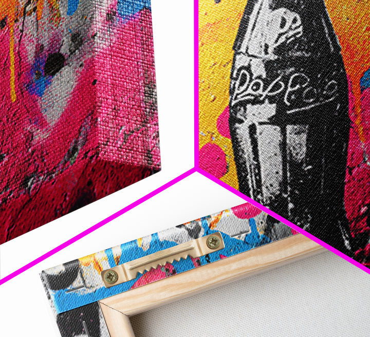 Retro Soda Bottle Framed Canvas Print, Pop Art, Home Decor, Living Room Decor, Fine Art, Pop, Canvas Wall Art, Abstract Art, POP-3x2-7