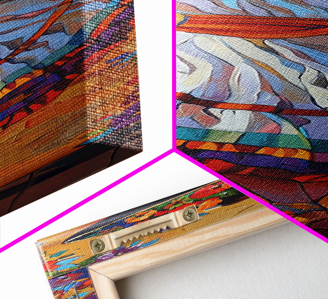 Textured Canvas Painting Print of Mexican Flamenco Dancer, Spanish Framed Art, Rustic Wall Art Print for Living Room, Oversized Vertical Art