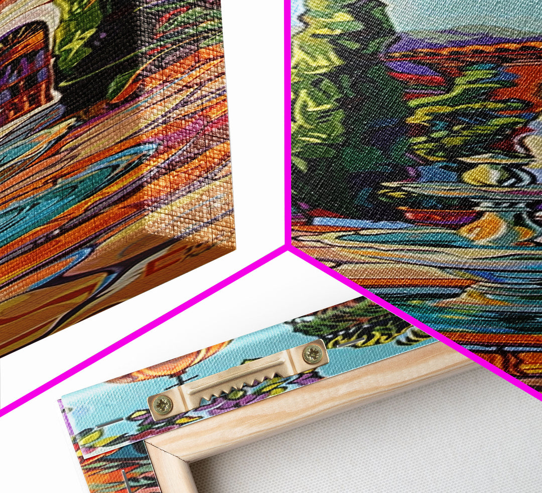 Mexican Inspired Canvas Painting Framed and Printed, Colorful Wall Art for Kitchen, Skinny Art for Living Room, Rustic Spanish Inspired Art